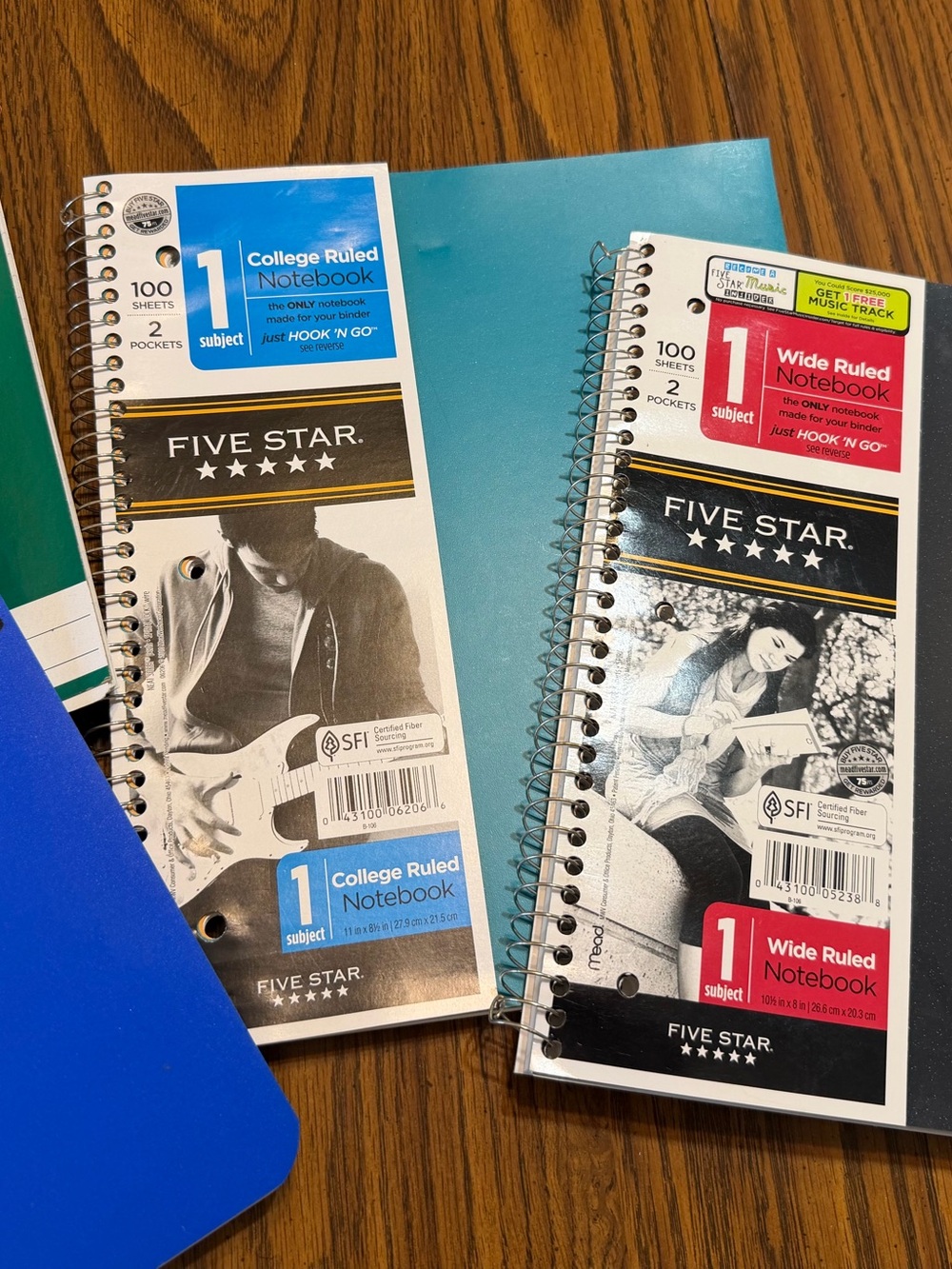 Five Star & Mead Notebook Lot - College & Wide Ruled 1 Subject Composition